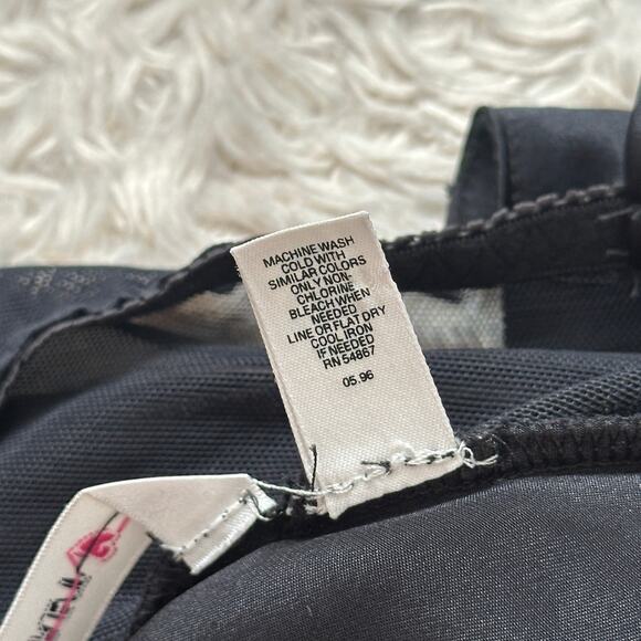 Vtg 90s S Victoria's Secret Vintage Lace and Stain Flutter Teeny Bodysuit Black - Picture 5 of 10